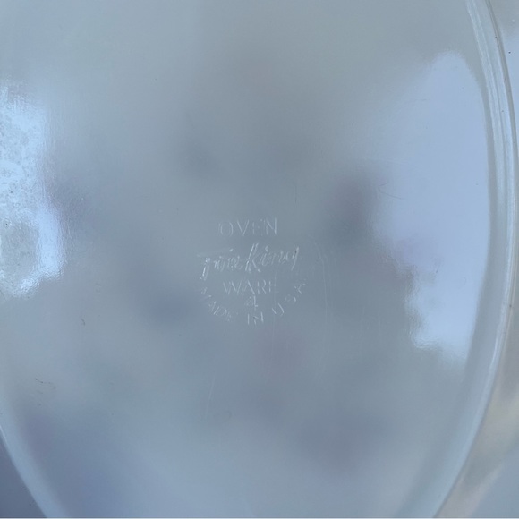 Vintage FIRE KING Primrose Pattern Glass Oval Serving Plate Platter Milk Glass - Picture 6 of 7